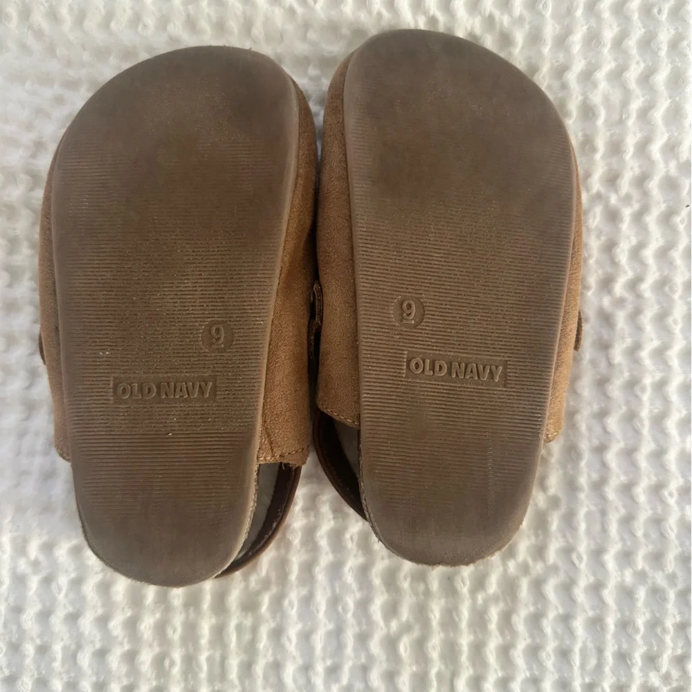 Kids Brown Suede Slip-On Shoes with Shearling Lining